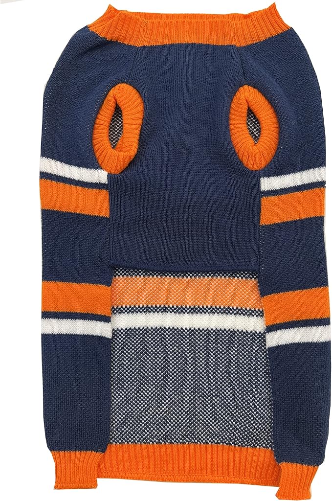 Pets First NFL Denver Broncos Dog Sweater, Size Extra Small. Warm and Cozy Knit Pet Sweater with NFL Team Logo, Best Puppy Sweater for Large and Small Dogs, Team Color (DEN-4179-XS)