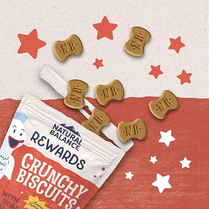 Natural Balance Limited Ingredient Rewards Crunchy Biscuits, Grain-Free Dog Treats for Adult Dogs of All Breeds, Salmon & Sweet Potato Recipe, 28 Ounce (Pack of 1)