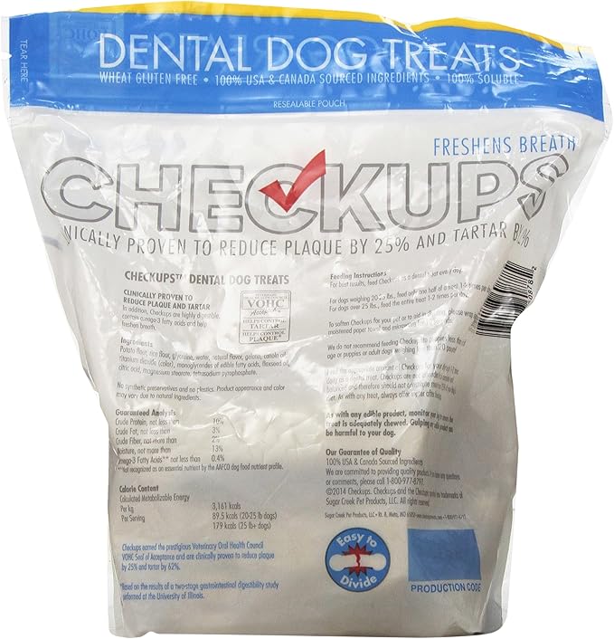 Checkups Dental Dog Treats, 24 Treats - 48 oz. (Pack of 2)