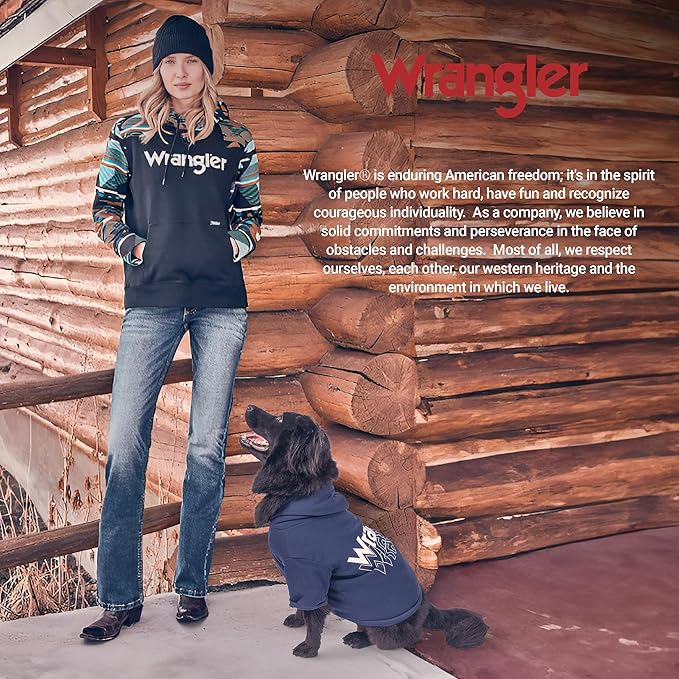 Wrangler Dog Hoodie – Fleece Dog Sweater with Leash Hole, Cold Winter Dog Sweatshirt for Small Medium & Large Size Dogs, Premium Dog Clothes, Fall Dog Sweaters Pullover Hoodie, Cozy Warm Dog Outfit