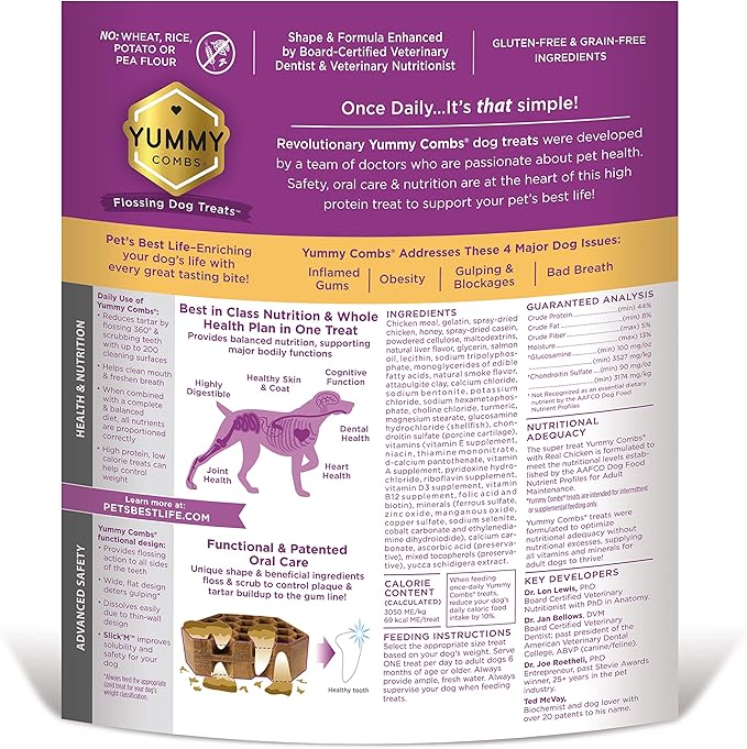 Dental Treats for Dogs | Vet VOHC Approved | Yummy Dog Treats for Teeth Cleaning | Shape to Scrape Tartar | Protein Treat | Dental Dog Treats for Medium Dogs (24oz, 30 Count)