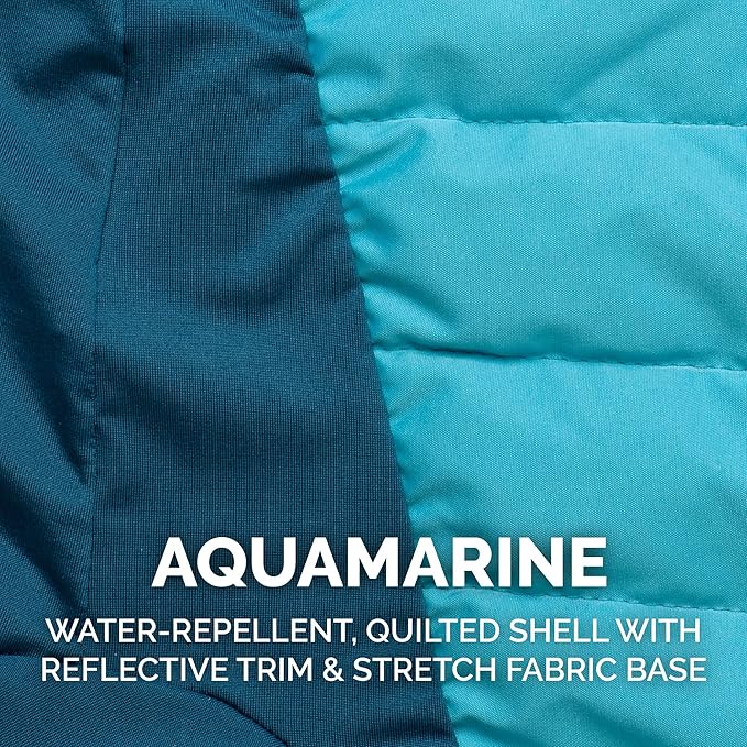 Furhaven Water-Repellent XL Dog Coat, Washable w/ Leash Access & Stretch Fabric - Pro-Fit Active Jacket - Aquamarine, Extra Large