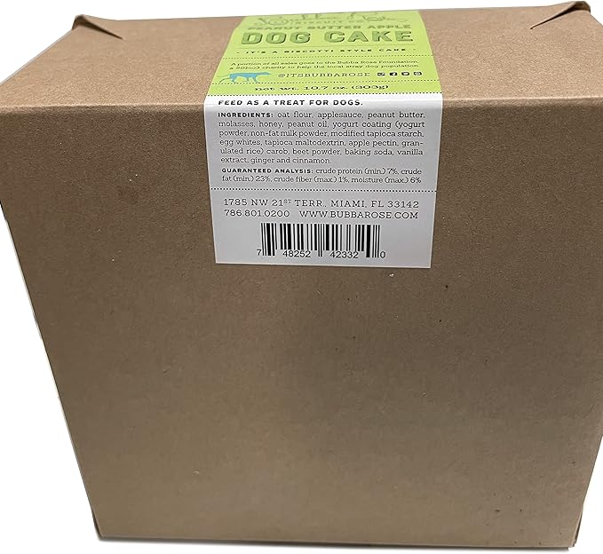Bubba Rose Biscuit Company: White Dog Birthday Cake - Crunchy Biscuit Texture - Natural Gourmet Dog Treat - Dog Cake - 4.25” 1 Count - Made in The USA