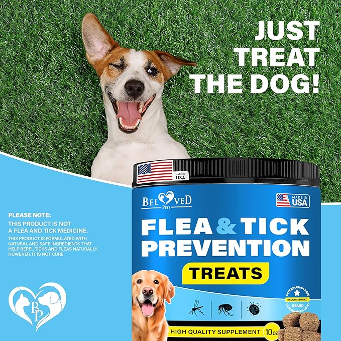 Flea and Tick Prevention Chewable Pills for Dogs and Cats - Revolution Oral Flea Treatment for Pets - Pest Control & Natural Defense - Chewables Small Tablets Made in USA (Beef)