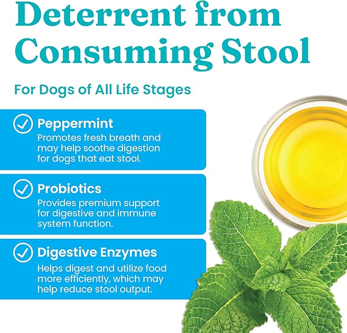 Solid Gold Stop Eating Poop for Dogs with Coprophagia; Natural, Holistic Grain-Free Supplement Chews and Powder with Peppermint & Parsley Oil