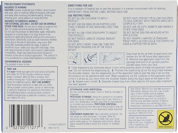 Hartz UltraGuard Pro Topical Flea & Tick Prevention for Dogs and Puppies, 31-60 lbs 6 Monthly Treatments