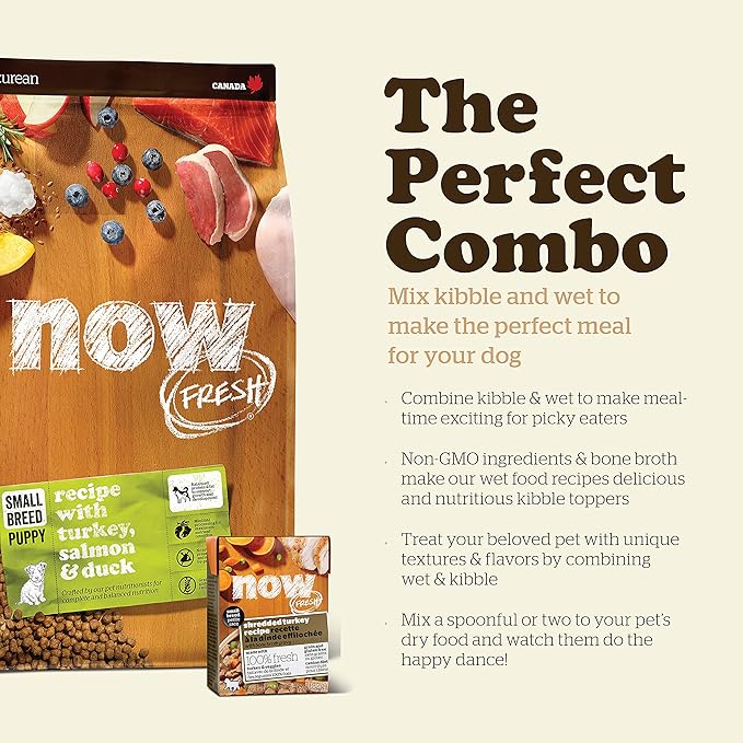Now Fresh Grain Free Small Breed Dog Food, 3.5 lb - Dry Puppy Food Recipe - Healthy Diet with Probiotics & Real Meat and Fish for Protein