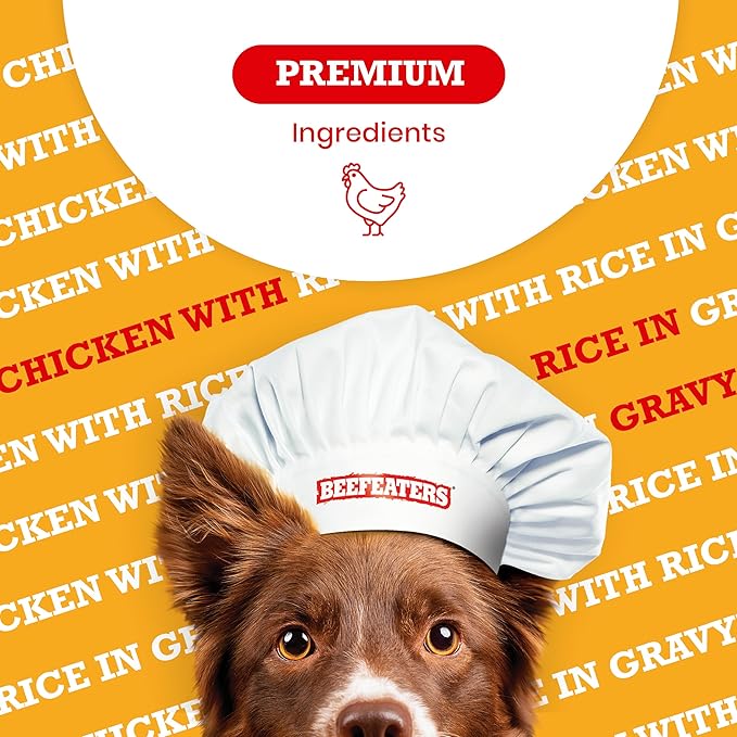Beefeaters Dog Treats - Chicken with Rice in Gravy 13.2oz, Case of 12 | Adult Dog Food, Balanced Nutrition, Savory Gravy | Supports Muscle & Dental Health | Training Treats for Adult Dogs