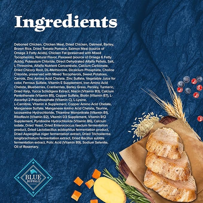 Blue Buffalo Wilderness High Protein Natural Adult Small Bite Dry Dog Food plus Wholesome Grains, Chicken 28 lb bag