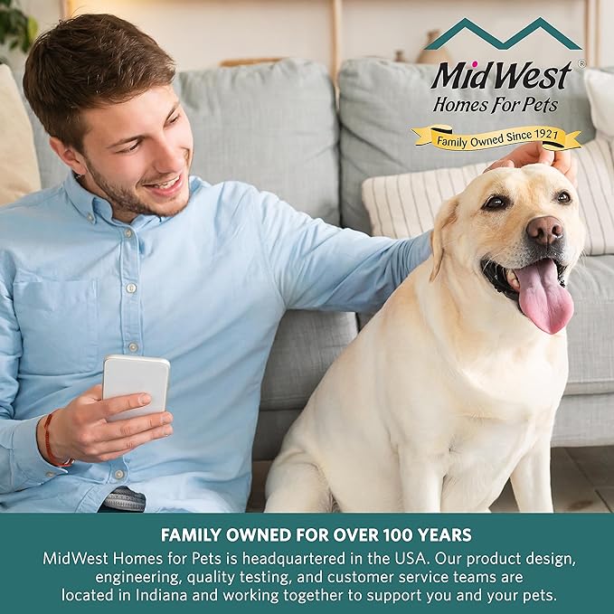 MidWest Homes for Pets Double Door Dog Crate Kit Includes One Two-Door Crate, Matching Gray Bed & Gray Crate Cover, 36-Inch Kit Ideal for Medium Dog Breeds