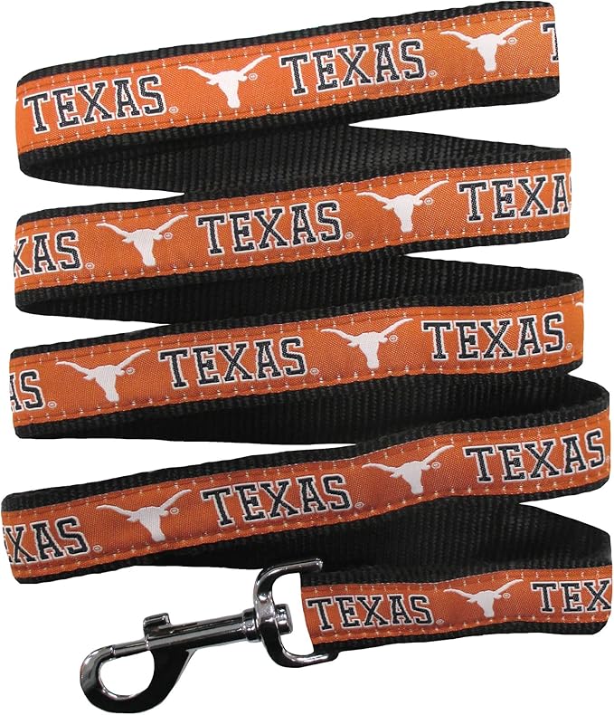 Pets First Collegiate Pet Accessories, Dog Leash, Texas Longhorns, Medium