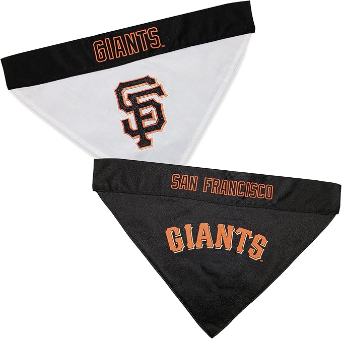 Pets First SFG-3217-S-M MLB San Francisco Giants Reversible Pet Bandana, Small/Medium, MLB Team Color