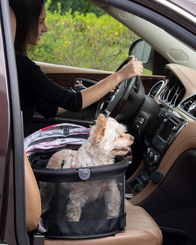 Pet Gear View 360 Pet Safety Carrier & Car Seat for Small Dogs & Cats Push Button Entry