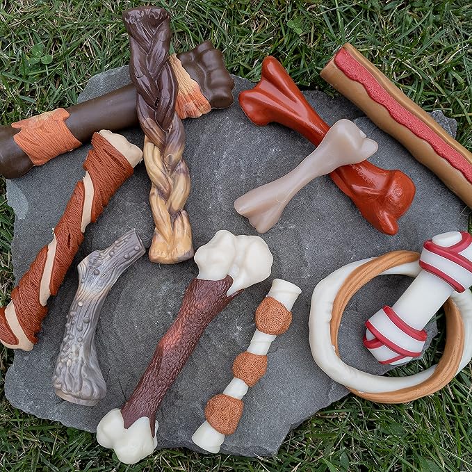 Nylabone Power Chew Bison Bone Alternative Nylon Chew Toy for Dogs, Dog Toys for Aggressive Chewers, Bison Flavor, Large/Giant (1 Count)