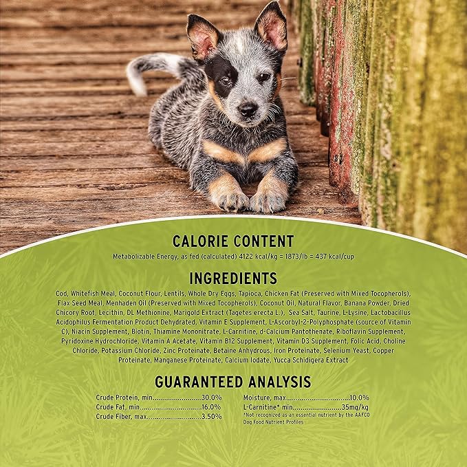 Annamaet Grain-Free Ohana Puppy Formula Dry Dog Food, (Line-Caught Cod & Whitefish), 25-lb Bag
