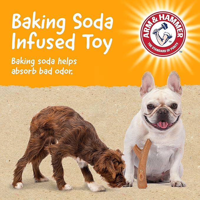 Arm & Hammer for Pets Barkies Tree Bark Compressed Wood Collection, 7 Inch Chicken Flavored Wood Blend Chew Toy for Dogs | Faux Stick, Splinter-Free, Safer & Durable Alternative to Chewing Sticks