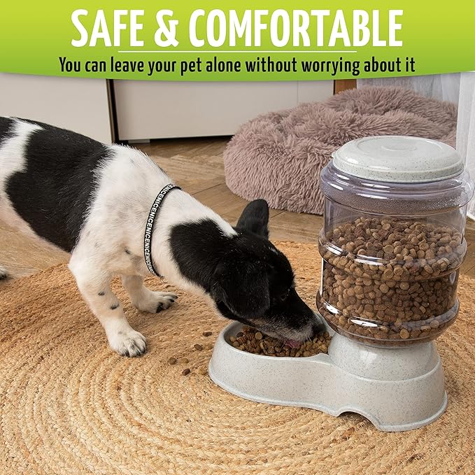 Zone Tech Self-Dispensing Pet Feeder - Premium Quality Durable Self-Dispensing Gravity 1 Gallon Pet Feeder Food Bowl- Automatic Pet Feeder, Cat Feeder, Dog Feeder