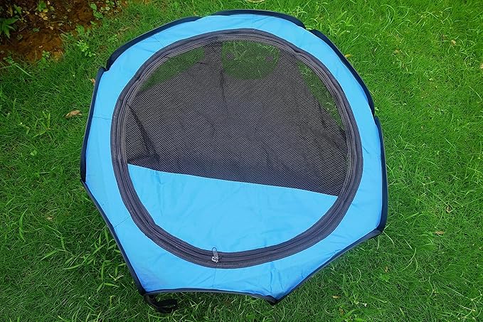 Portable Pet Playpen,Foldable Dog Playpen for Dogs and Cats,Rabbits,Pet Exercise Pet Tents Indoor Outdoor Use (S(28.7" x 28.7" x 16"), Blue)