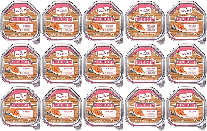 Triumph 15 Pack of Meals of Victory Salmon Recipe Wet Dog Food, 3.5 Ounces Per Cup