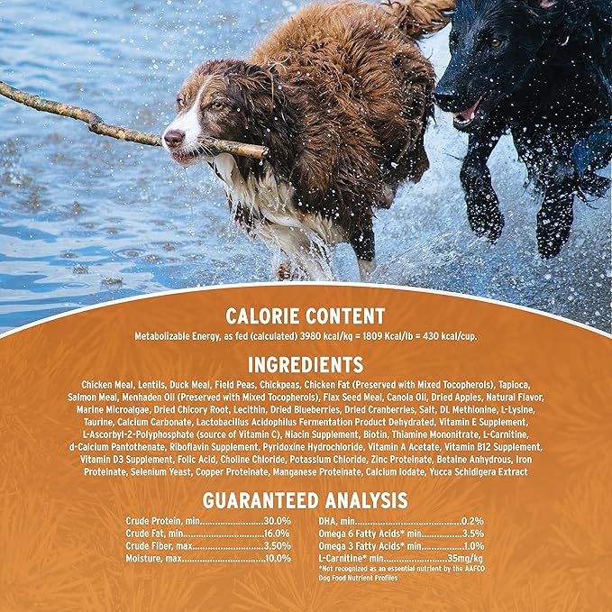 Annamaet Grain-Free Salcha Poulet Formula Dry Dog Food, (Chicken & Duck), 25-lb Bag, Brown