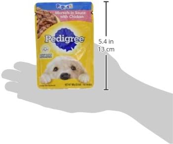 PEDIGREE PUPPY Soft Wet Dog Food Morsels in Sauce With Chicken, 3.5 oz Pouches, 16 Pack
