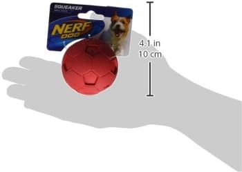 Nerf Dog 2.5in Soccer Squeak Ball - Red, Dog Toy
