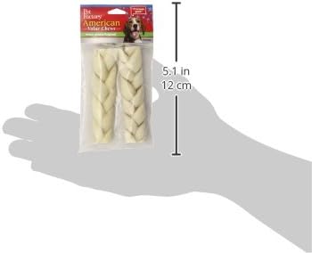 Pet Factory American Beefhide 6" Braided Sticks Dog Chew Treats - Natural Flavor, 2 Count/1 Pack
