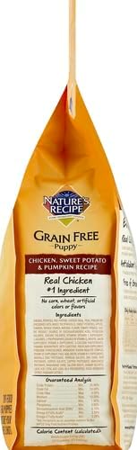 Nature′s Recipe Grain Free Puppy Chicken, Sweet Potato & Pumpkin Recipe Dry Dog Food, 4 lb. Bag