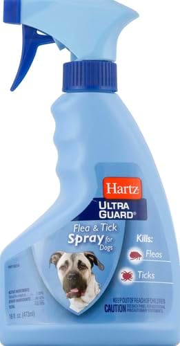 Hartz UltraGuard Flea And Tick Dog Spray, Kills And Repels Fleas And Ticks, 16 Ounce