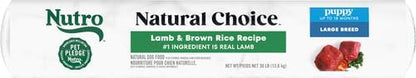 NUTRO NATURAL CHOICE Large Breed Puppy Dry Dog Food, Lamb & Brown Rice Recipe Dog Kibble, 30 lb. Bag