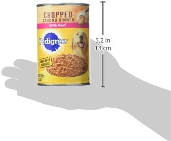 PEDIGREE CHOPPED GROUND DINNER Adult Canned Soft Wet Dog Food with Beef, 22 oz. Cans (Pack of 12)