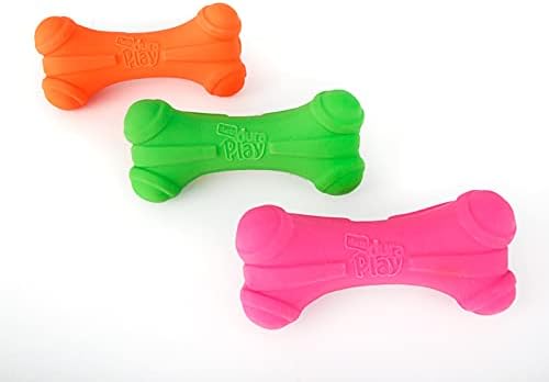 Hartz DuraPlay Bone Squeaky Latex Dog Toy, Large, 3 Pack