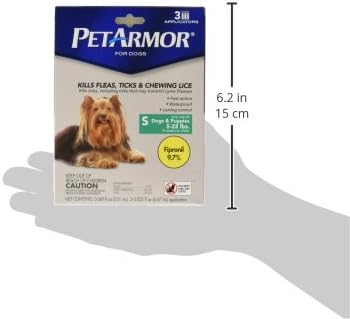 PetArmor for Dogs, Flea and Tick Treatment for Small Dogs (5-22 Pounds), Includes 3 Month Supply of Topical Flea Treatments