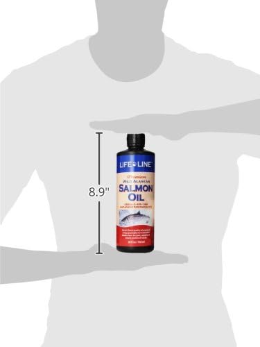Life Line Pet Nutrition Wild Alaskan Salmon Oil Omega-3 Supplement for Skin & Coat – Supports Brain, Eye & Heart Health in Dogs & Cats, 26 oz