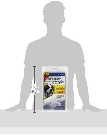 SENTRY PET CARE SENTRY Fiproguard Plus for Dogs, Flea and Tick Prevention for Dogs (89-132 Pounds), Includes 6 Month Supply of Topical Flea Treatments