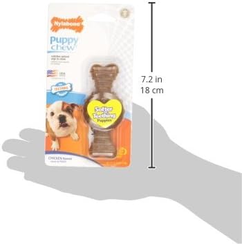Nylabone Puppy Ring Bone Chew Toy - Puppy Chew Toys for Teething - Puppy Supplies - Chicken Flavor, Small/Petite (1 Count) (Pack of 2)