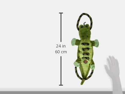 Outward Hound Ropes-A-Go-Go Gator Interactive Plush Squeaky Dog Tug Toy