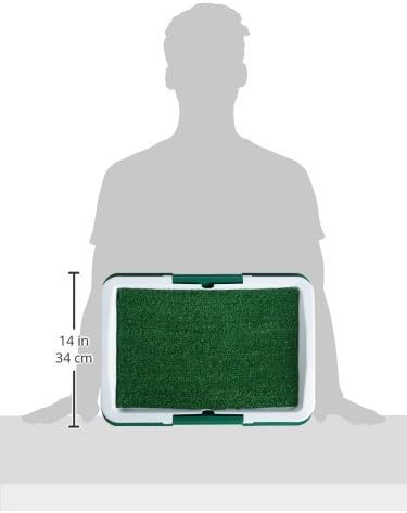 Artificial Grass Pee Pad Set for Dogs - Reusable Puppy Essential for Potty Training Small Pets Indoors and Outdoors by PETMAKER (Green)
