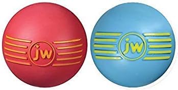JW Isqueak Ball Rubber Dog Toy Size:Medium Pack of 2 Color:Color May Vary