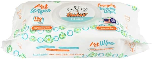 pet wipes for dogs and cats hypoallergenic natural products for cleansing from nose to tail 100 count 8x7in wipes perfect for grooming and cleaning made in The USA Fragance-Free