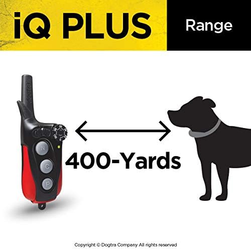 Dogtra IQ Plus+ 2-Dogs Remote Training System - 400 Yard Range, Waterproof, Rechargeable, Static, Vibration - Includes PetsTEK Dog Training Clicker