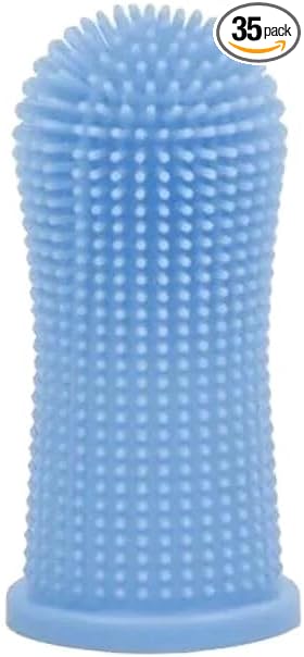 LL Goods 3-Pack Dog Finger Toothbrush Kit - Big Mouth Toothbrush, Dog Teeth Cleaning Essentials, Blue