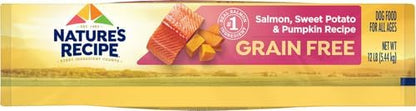 Nature’s Recipe Grain Free Salmon, Sweet Potato & Pumpkin Recipe Dry Dog Food, 12 lb. Bag