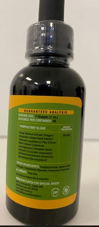 Cats and Dogs Natural Broad Spectrum Treatment Against Parasites and Toxins, Homeopathic Support and Breeds, Made in The USA, 2oz