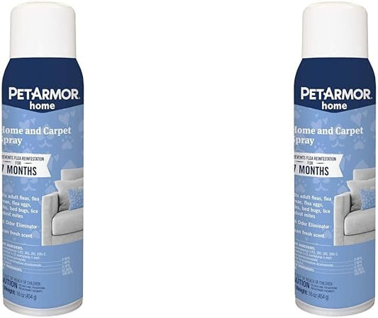 PETARMOR Home and Carpet Spray for Fleas and Ticks, Protect Your Home from Fleas and Eliminate Pet Odor, 16 Ounce (Pack of 2)