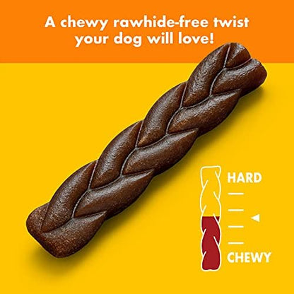 5-Inch Dog Chew Braids, Made in The USA, All Natural Rawhide-Free Highly-Digestible Treats, Peanutty Bliss - 14 Count