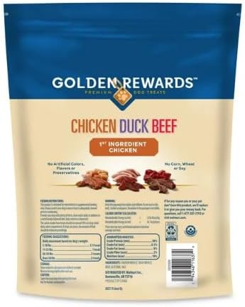 Golden Rewards Chicken, Duck, and Beef Recipe Variety Flavor Dry Jerky Treats for All Dogs, 12oz