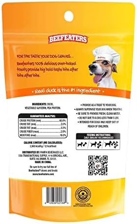 Beefeaters Dog Treats - Duck Jerky Strips 3oz, Case of 6 | Dog Food Real Duck #1 Ingredient | No Corn/Wheat/Soy/Gluten | High Protein & Low Fat | Dog Training Treats for All Dog Sizes