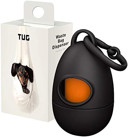 TUG Dog Waste Bag Dispenser with Dog Poop Bags, 15 Bags Per Roll, With Black Dispenser