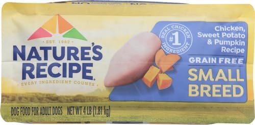 Nature′s Recipe Grain Free Small Breed Chicken, Sweet Potato & Pumpkin Recipe Dry Dog Food, 4 lb. Bag